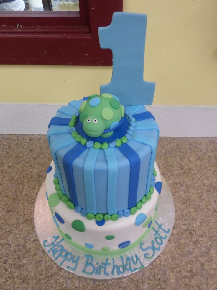 Turtle First Birthday Cake Turtle First Birthday Cake
