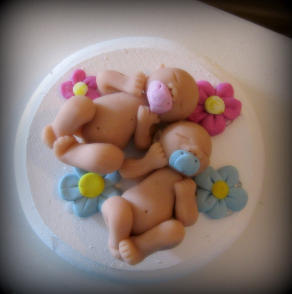 Twin Baby Shower Cake Toppers Twin Baby Shower Cake Toppers