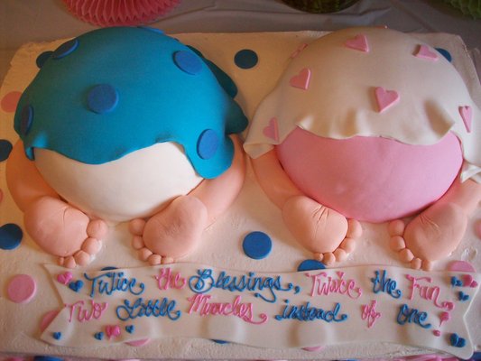 Twin Baby Shower Cake Twin Baby Shower Cake