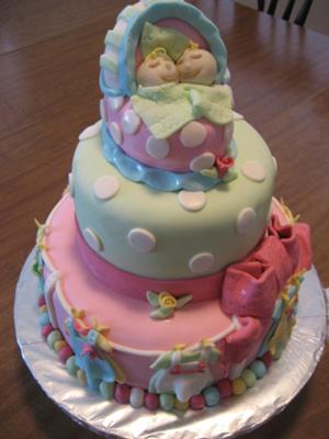 Twin Girls Baby Shower Cake Twin Girls Baby Shower Cake