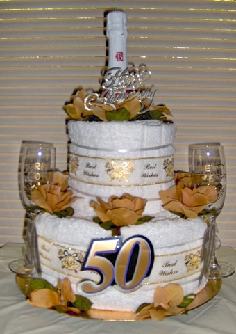 Wedding Anniversary Towel Cake