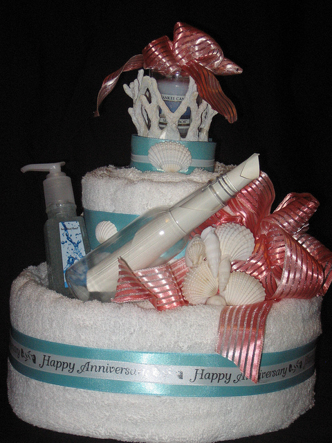 Wedding Anniversary Towel Cake