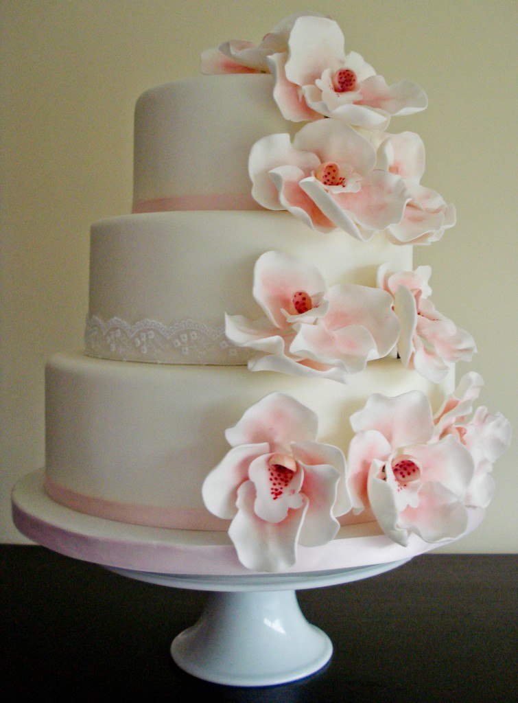 Wedding Cake with Orchids Wedding Cake with Orchids