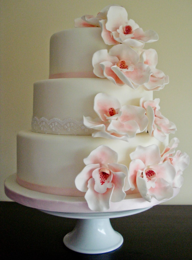 Wedding Cake with Orchids