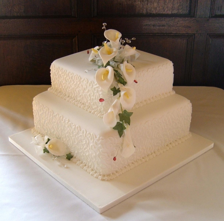 2 Tier Square Wedding Cake Ideas