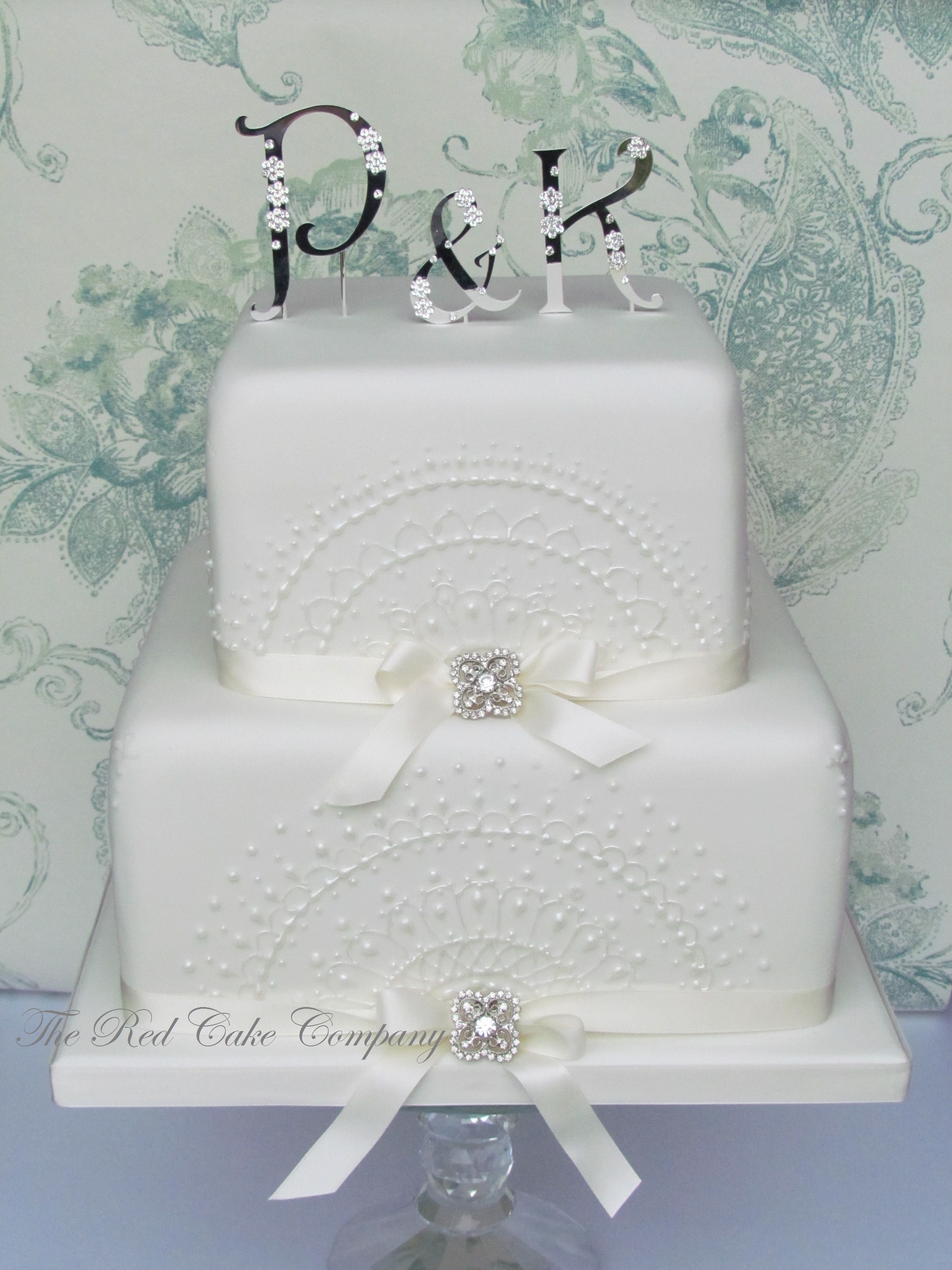 2 Tier Square Wedding Cake