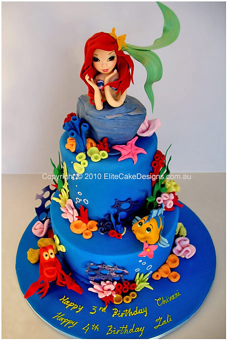 Ariel Little Mermaid Birthday Cake