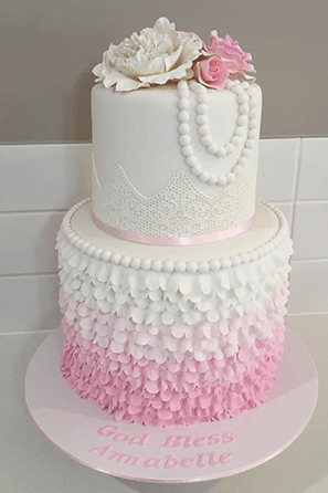 Baby Christening Tier Cake