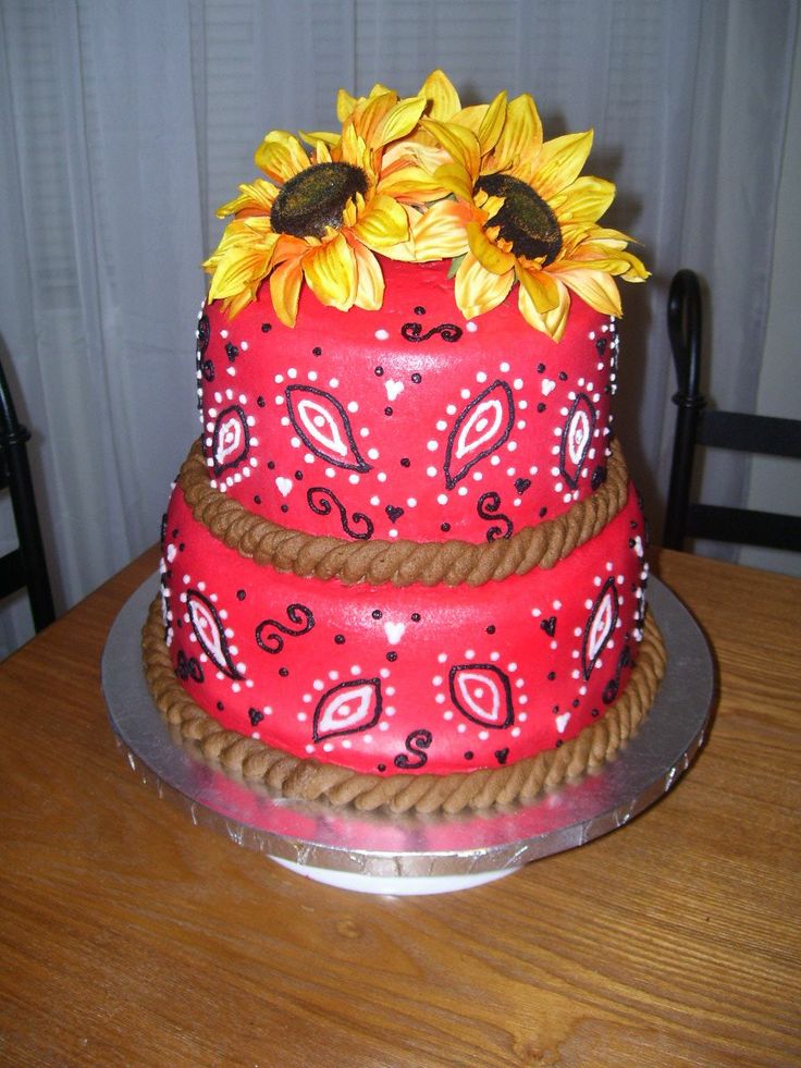 Bandana Cake with Sunflowers