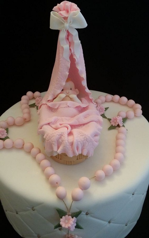 Baptism Cake for Baby Girl