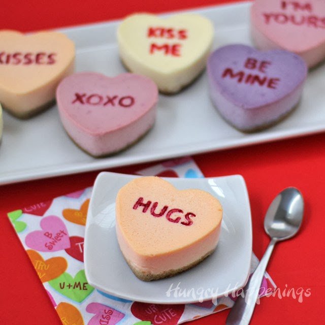 Conversation Heart Cheesecakes for Valentine