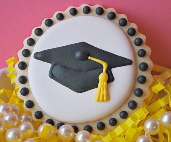 Decorated Graduation Cap Sugar Cookies