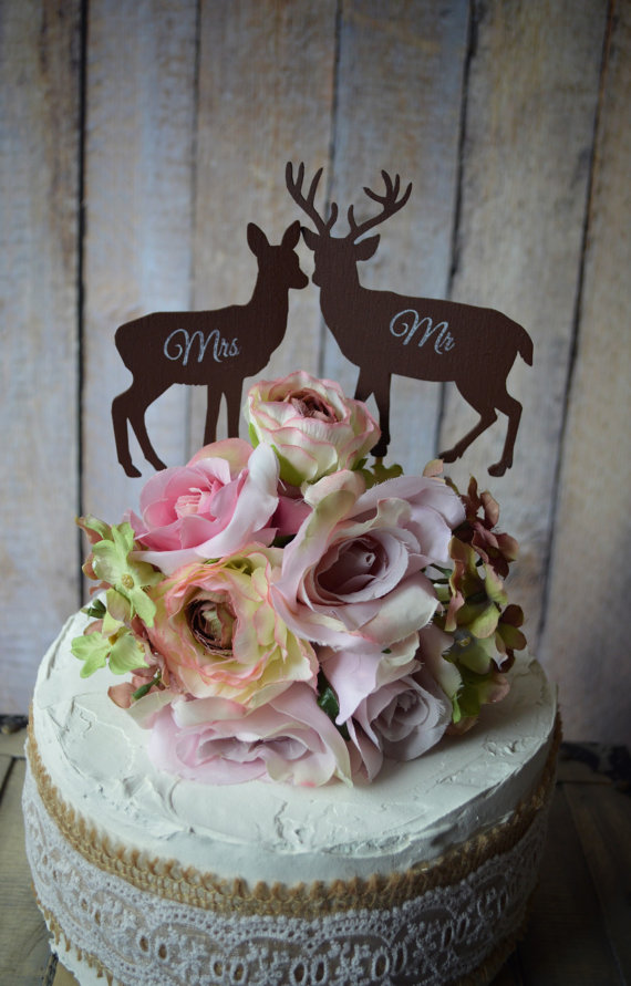 Deer Wedding Cake Topper