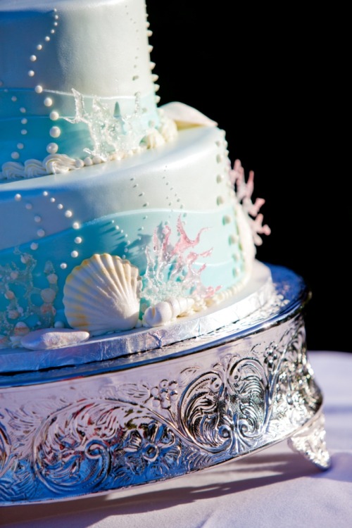 Disney Little Mermaid Themed Wedding Cake