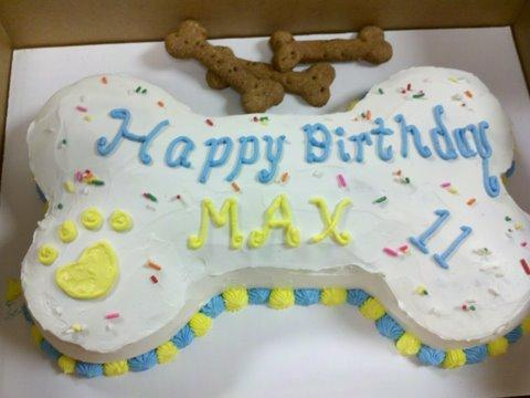 Dog Bone Birthday Cake