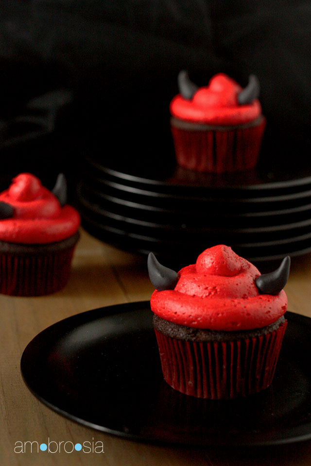 Halloween Devil Food Cupcakes