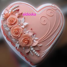 Heart Cake with Roses Heart Cake with Roses