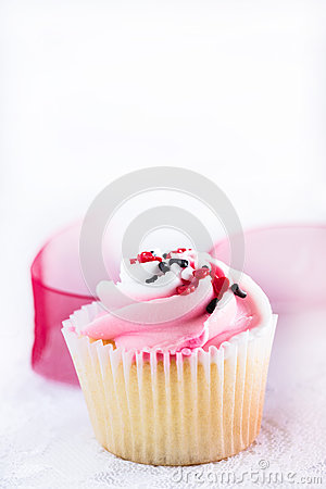 Heart Cupcakes with Sprinkles