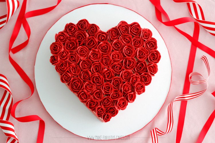 11 Photos of Heart Shaped Rose Decorated Cakes 11 Photos of Heart Shaped Rose Decorated Cakes