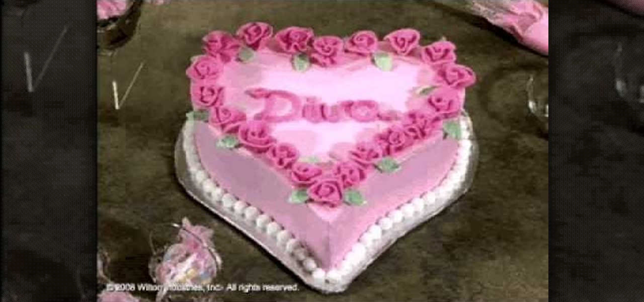 Heart Shaped Cake with Roses Heart Shaped Cake with Roses