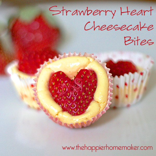 Heart Strawberry Cheesecake Bites