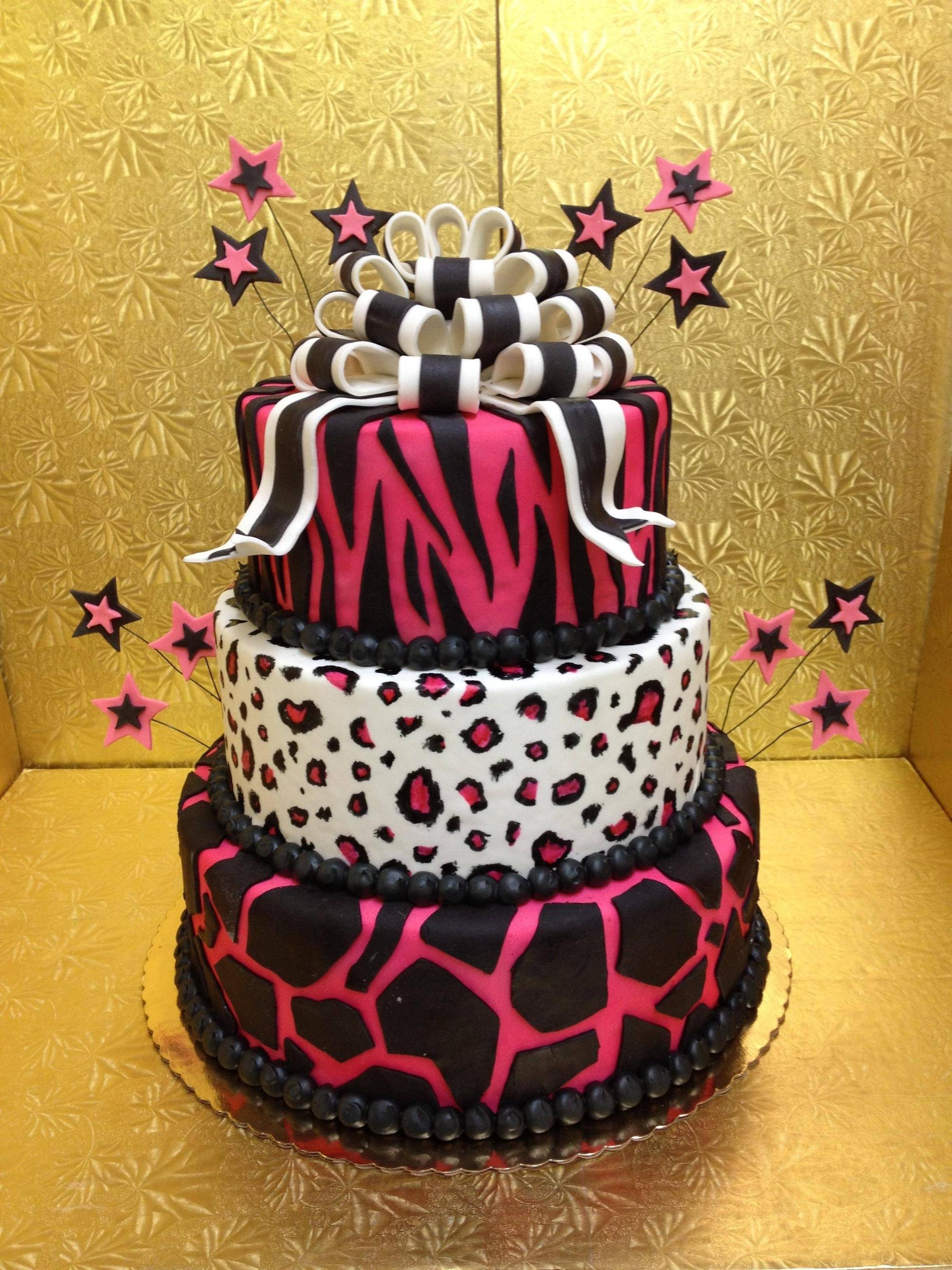 Leopard Print Birthday Cake Designs