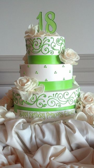 Lime Green 18th Birthday Cake