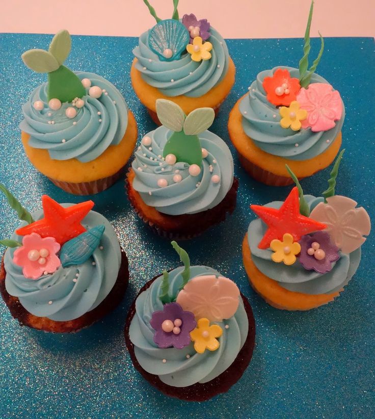 Little Mermaid Birthday Cake Cupcakes