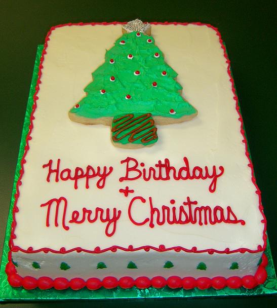 Merry Christmas and Happy Birthday Cake