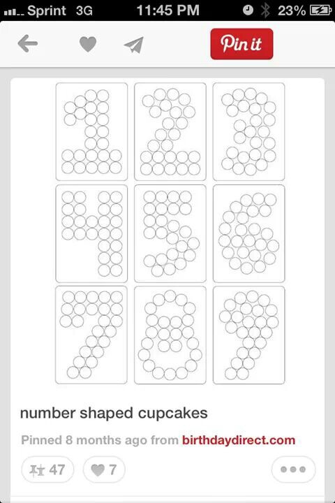 Number Pull Apart Cupcake Patterns