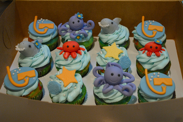 Ocean Sea Themed Cupcakes