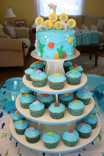 Ocean Themed Cupcake Cakes
