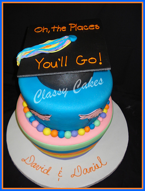 OH the Places You'll Go Graduation Cake