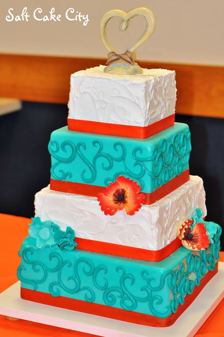 12 Orange And Teal Cupcake Wedding Cakes Photo 12 Orange And Teal Cupcake Wedding Cakes Photo