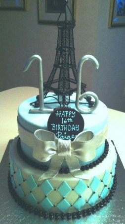 Paris Themed Sweet 16 Cake