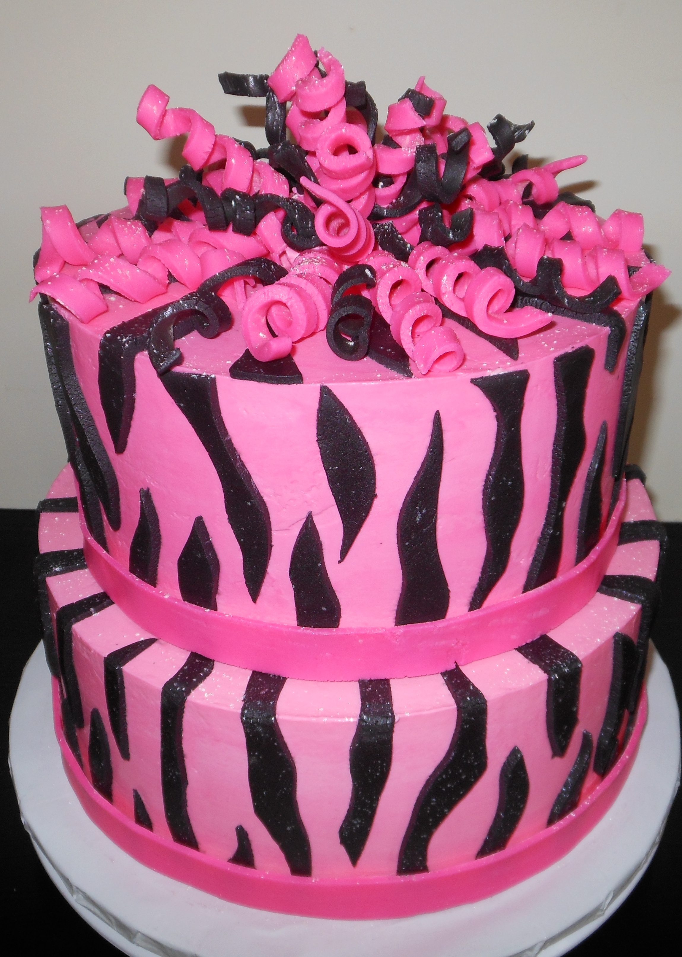 Pink and Black Zebra Print Cake Pink and Black Zebra Print Cake