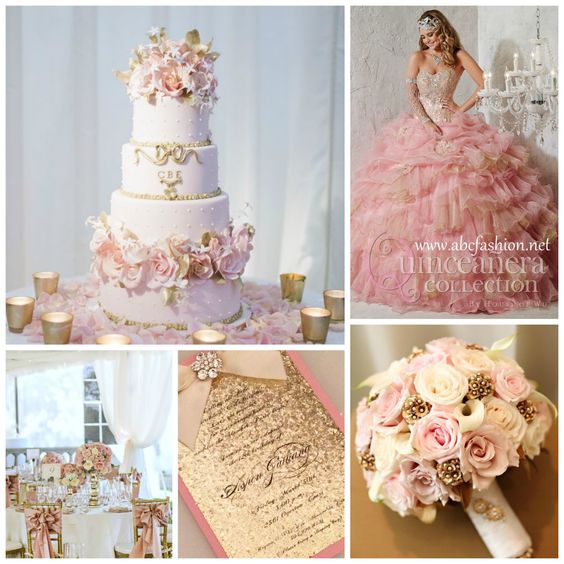 Pink and Gold Quinceanera Decorations Pink and Gold Quinceanera Decorations