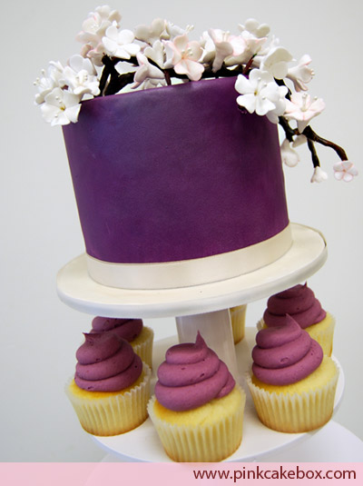 Plum Colored Cupcake Wedding Cake