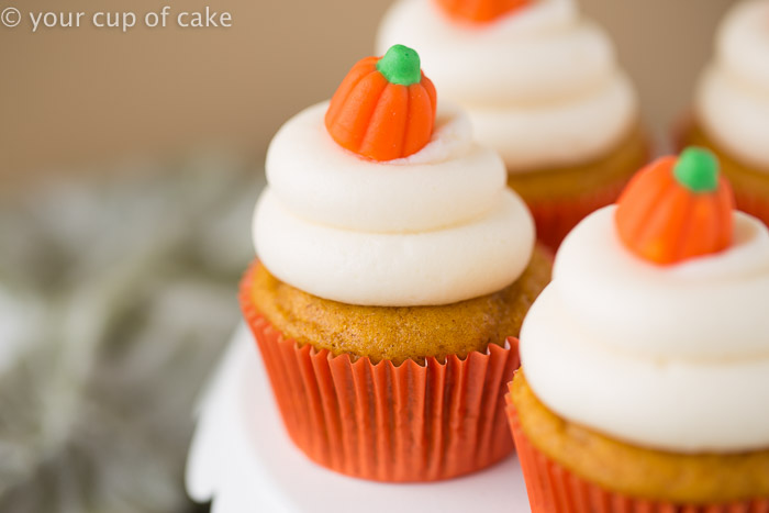 Pumpkin Cupcakes with Cream Cheese Frosting