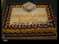 Purple and White Graduation Cake