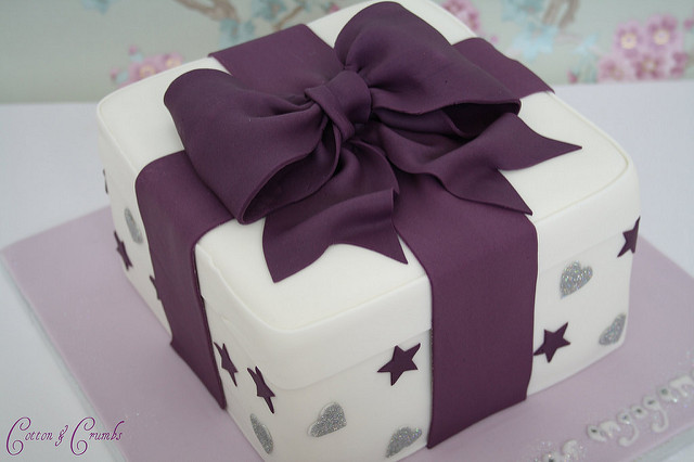 Purple Present Cake