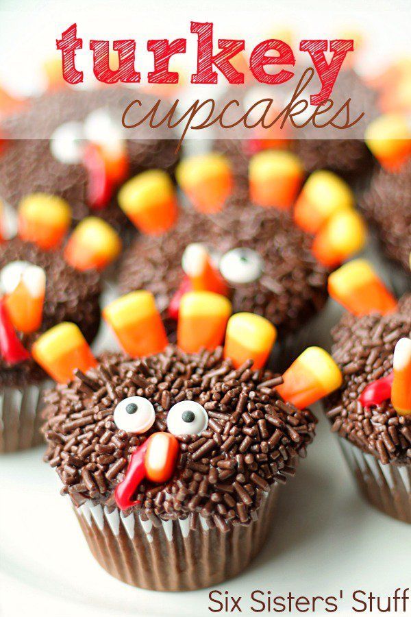 Recipe Thanksgiving Turkey Cupcakes for Kids