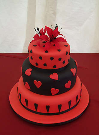 Red and Black Birthday Cake