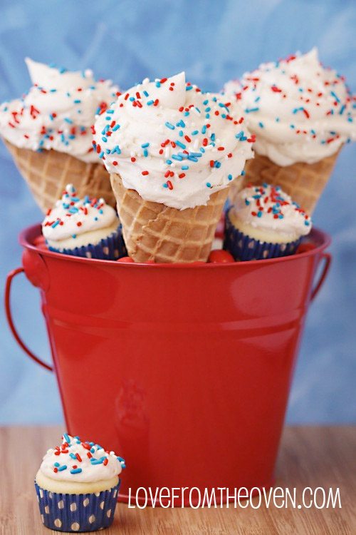 Red White and Blue Ice Cream Cones