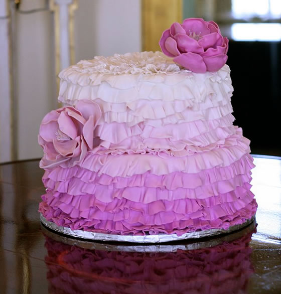 Ruffled Fondant Wedding Cake