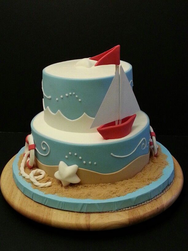 7 Shower Cakes Sailboat Photo Sailboat Baby Shower Cake
