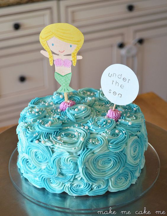 Simple Mermaid Birthday Cake Simple Mermaid Birthday Cake