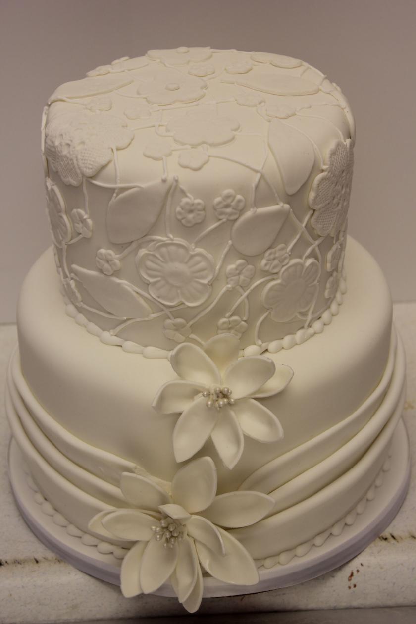 White Bridal Shower Cake