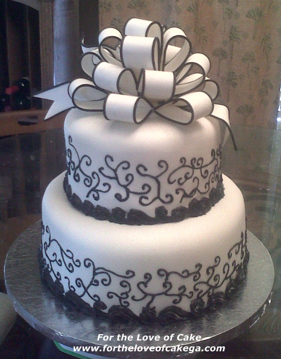 White Bridal Shower Cake