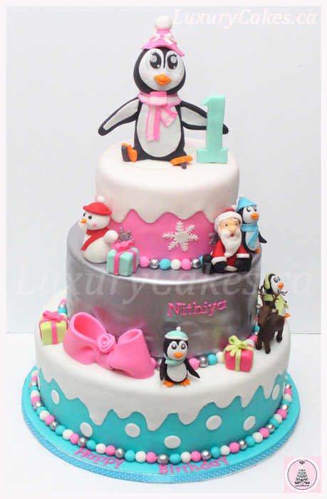 Winter Themed Birthday Cake Winter Themed Birthday Cake
